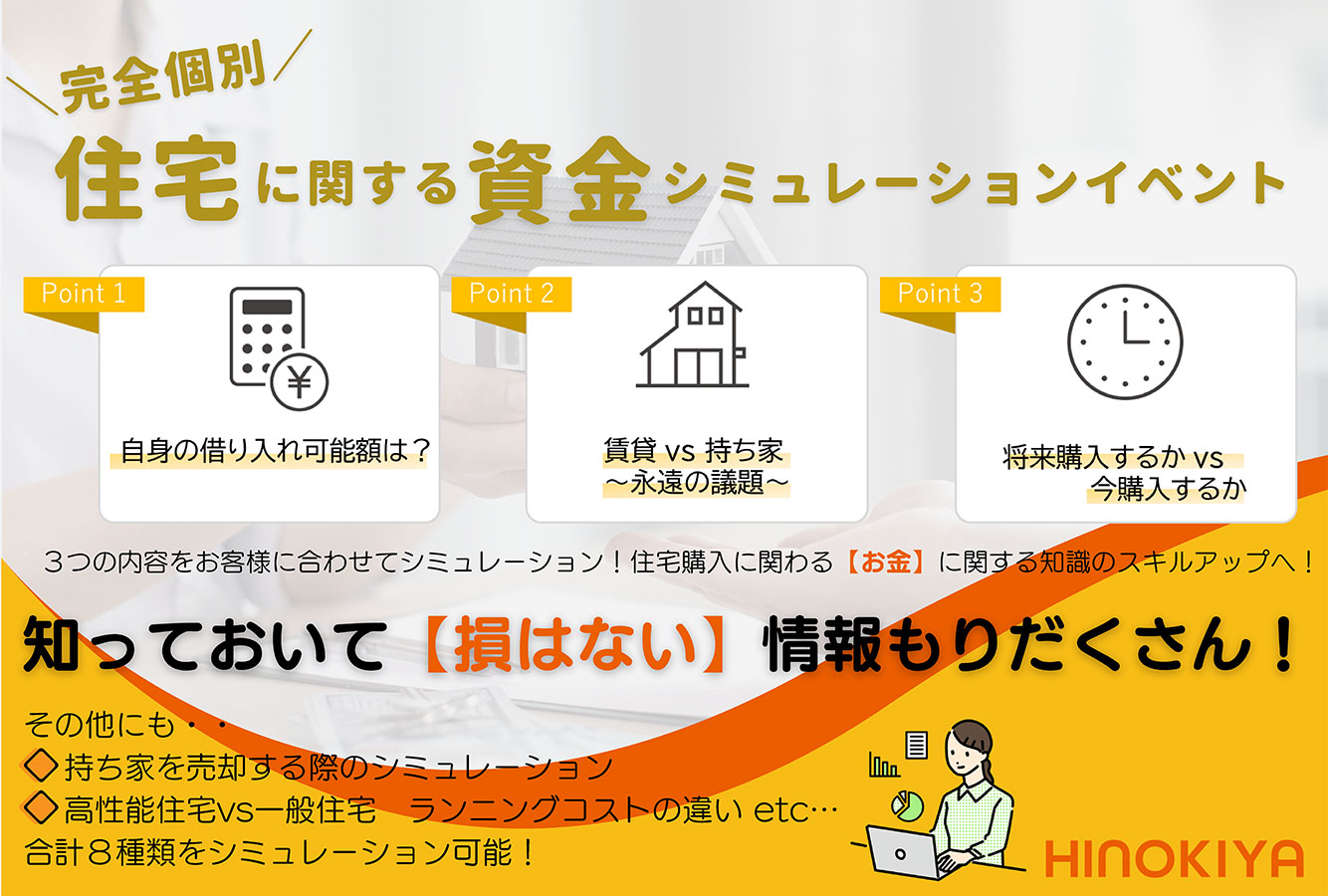 住宅に関する資金シュミレーションイベント！